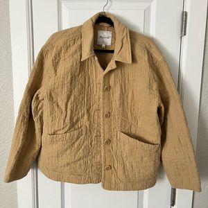 Madewell Quilted Lightspun Cropped Shirt Jacket Large